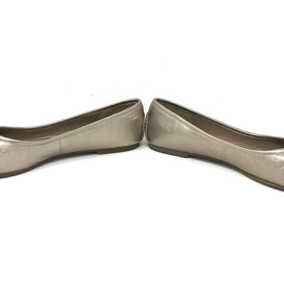 Ecco Ballet Flats Gold Metallic Slip On Leather 8 - Picture 3 of 8